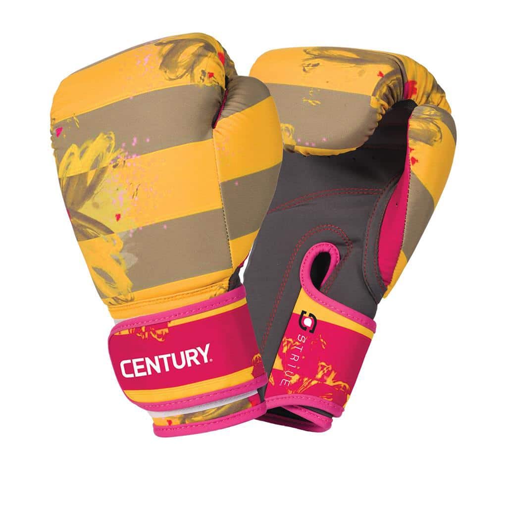 Century Strive Washable Boxing Glove - Floral Negative Yellow