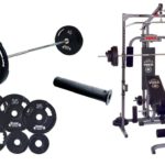 York Barbell Basic Training Power Cage With Pulley And Barbell System