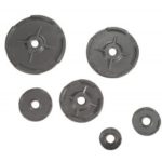 York Barbell “Quad-Grip” 45 Lb Dual Flange Cast Iron Olympic Plate – Grey