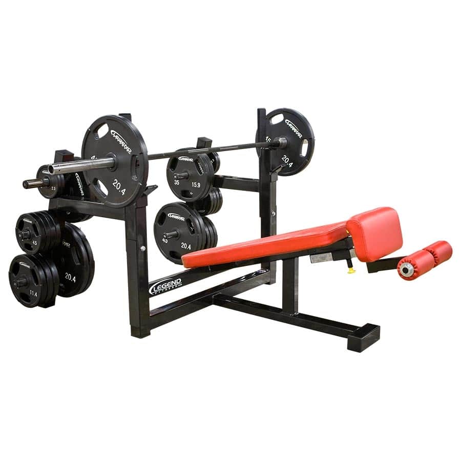 Legend Olympic Decline Bench with Plate Storage