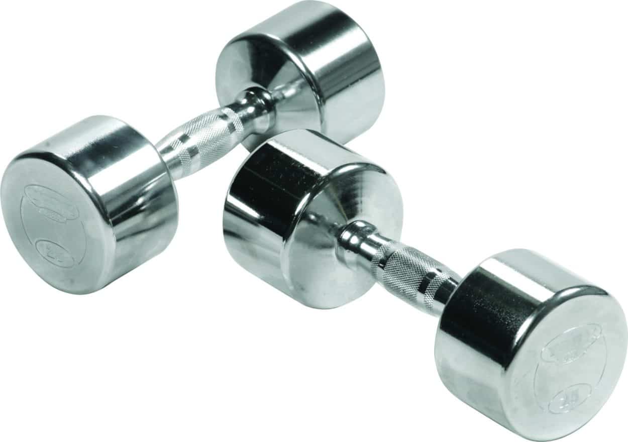 YORK Barbell Professional Chrome Dumbbell Ergo Grip Solid Steel 2.5lbs-50lbs