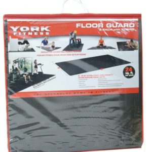2'x2'x12mm YORK Floorguard with Edging Shrink Wrap Package - Pack of 4 - Black