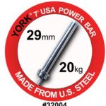 York Barbell 7′ Usa Power Bar – 1500 Lb Test, 29 Mm, Satin Chrome