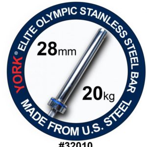 20 Kg Men's Elite Stainless Steel Bar with Needle Bearing Sleeves 28mm
