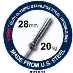 York Barbell 20 Kg Men’S Elite Stainless Steel Training Bar 28Mm