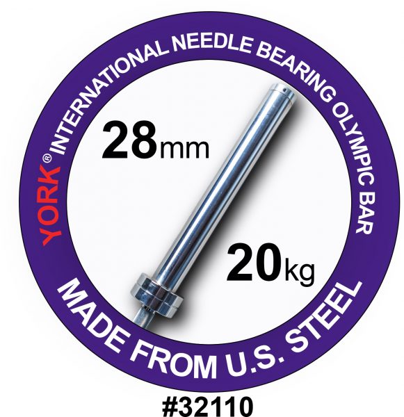 North American Men's Needle Bearing Olympic Training Bar - 28 mm