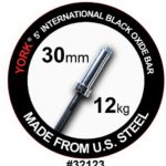 York Barbell 5′ Int’L. Black Oxide Bar 28 Mm