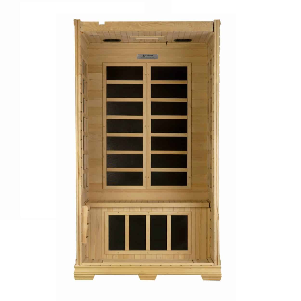 Golden Designs "Studio Series" 1-2-person Low EMF Far Infrared Sauna Canadian Hemlock
