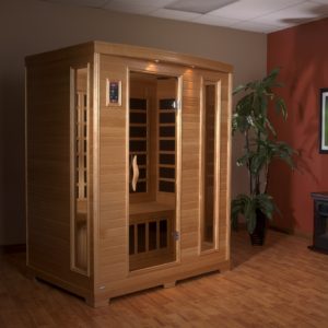 Golden Designs "Grand Series" 3-person Low EMF Far Infrared Sauna Canadian Hemlock