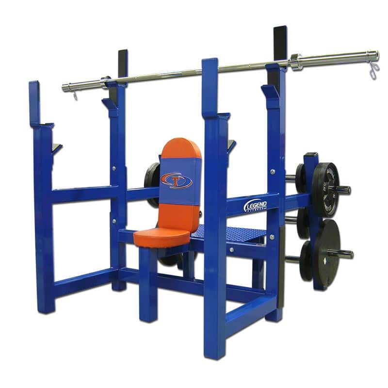Legend Olympic Shoulder Bench with Plate Storage