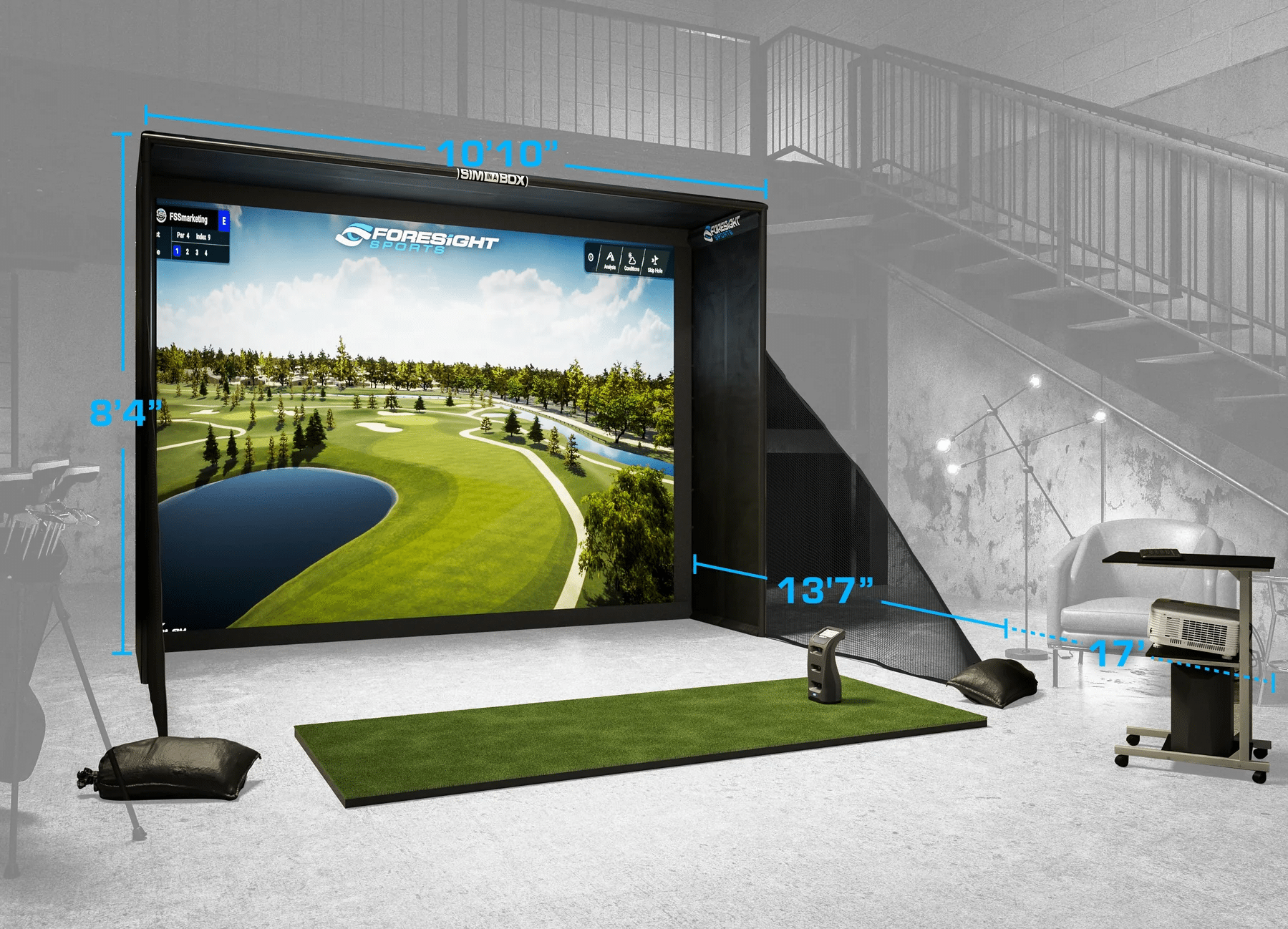 Foresight Sports Sim in a Box Play Package Golf Simulator