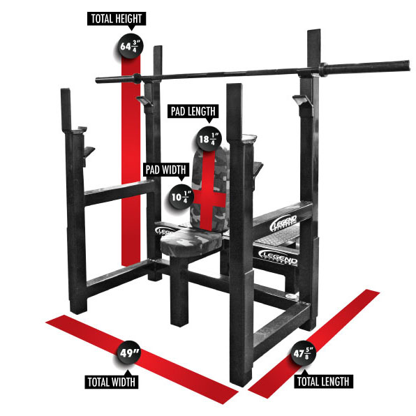 3108 Olympic Shoulder Bench Dimensions