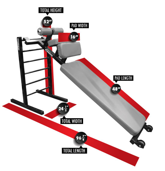 3176 Sit-Up Board & Ladder Dimensions