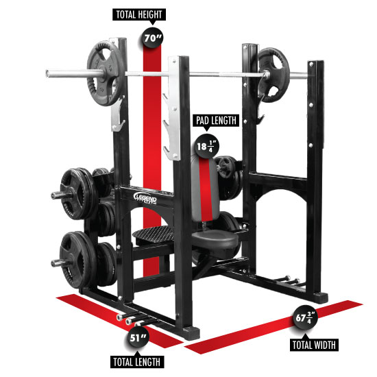 3242 PRO SERIES Olympic Shoulder Bench Dimensions