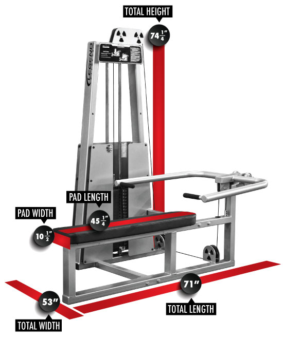 972 Lying Chest Press Dimensions