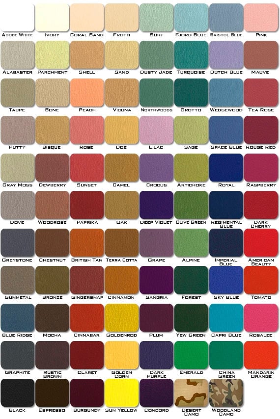 Legend Upholstery Color Chart