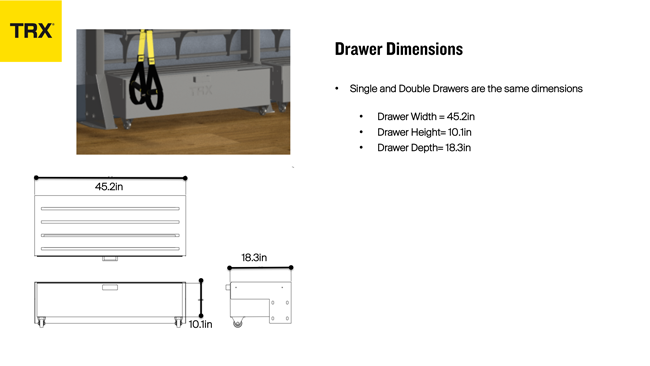 TRX Studio Line Drawer Dimensions
